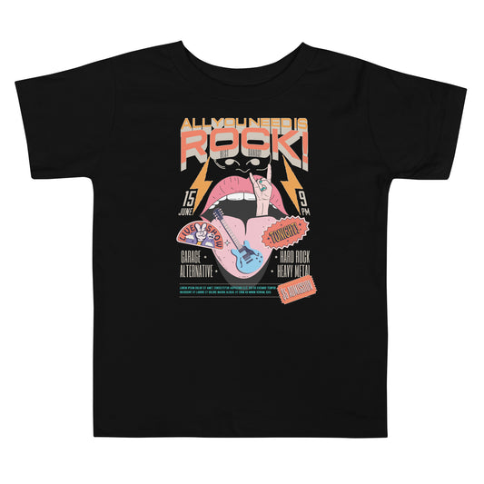 All You Need is Rock - Jongens Peuter T-Shirt Donker (Print voor)