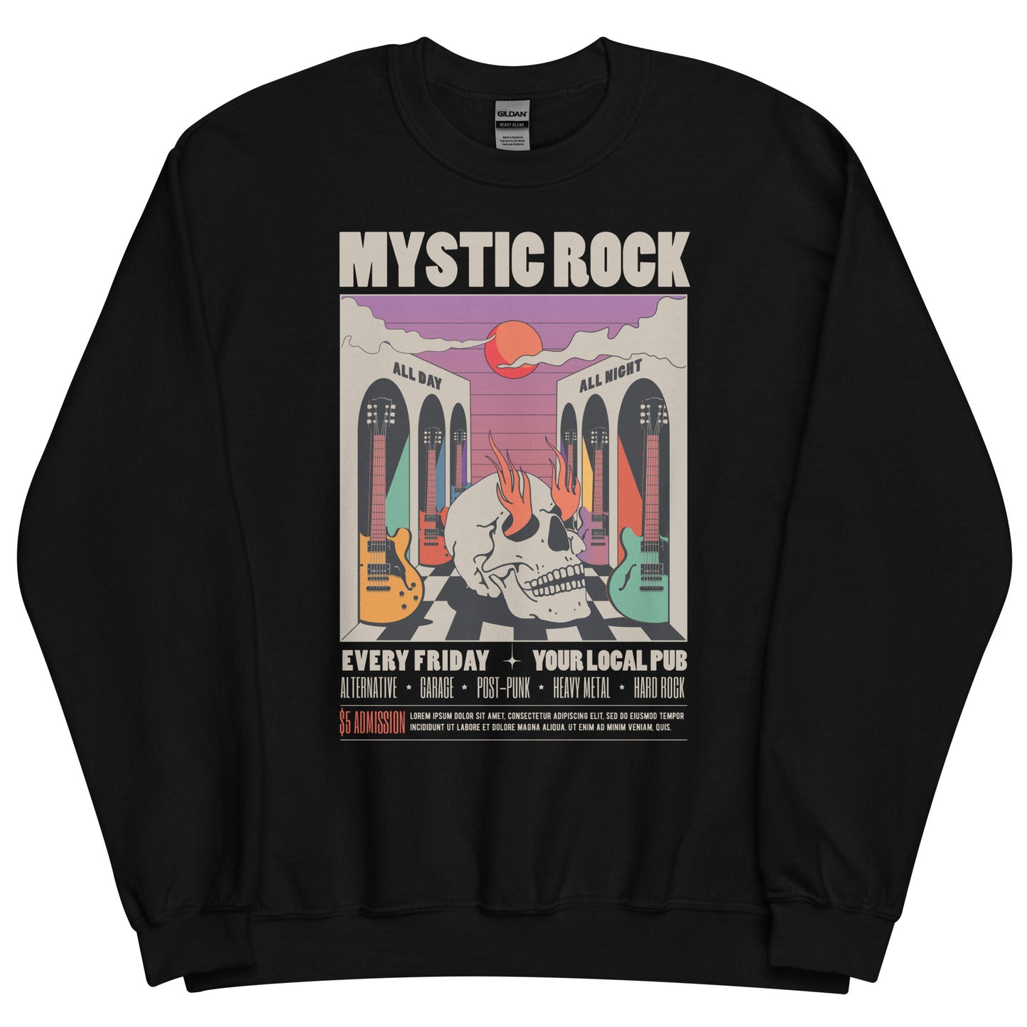 Mystic Rock - Heren Sweatshirt Donker (Print voor)