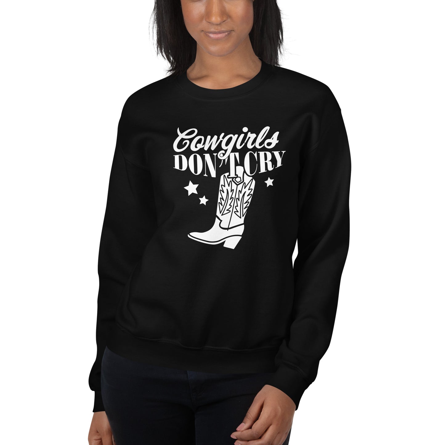Cowgirls don't cry  - Dames Sweatshirt donker (Print voor)