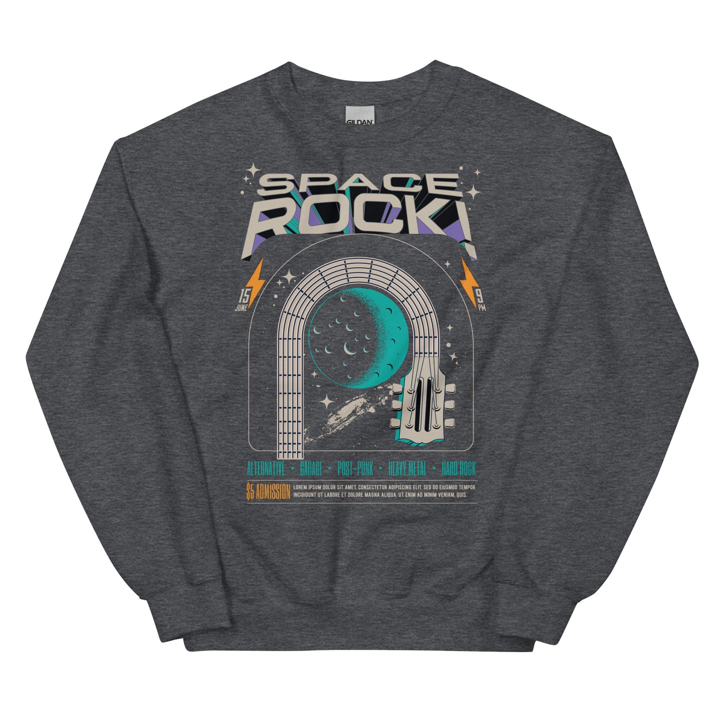 Space Rock - Heren Sweatshirt (Print voor)