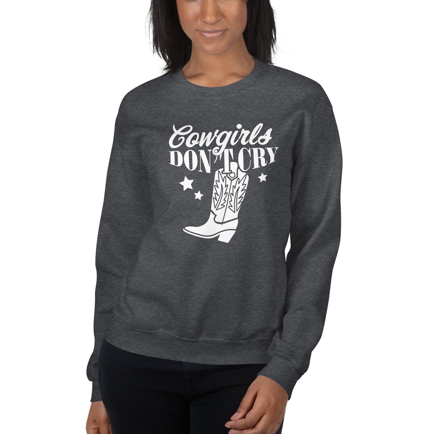 Cowgirls don't cry  - Dames Sweatshirt donker (Print voor)