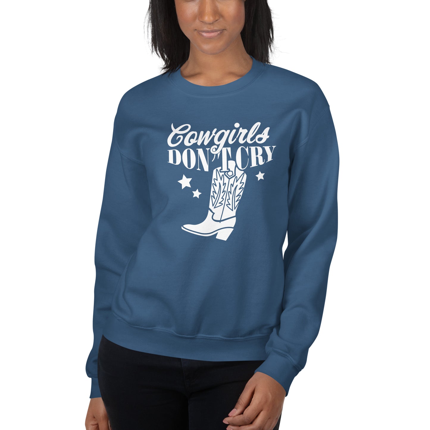Cowgirls don't cry  - Dames Sweatshirt donker (Print voor)