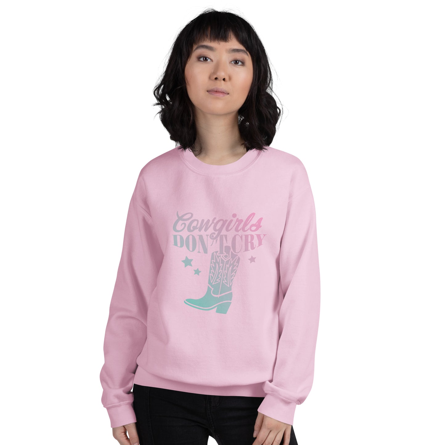 Cowgirls don't cry - Dames Sweatshirt kleur (Print voor)