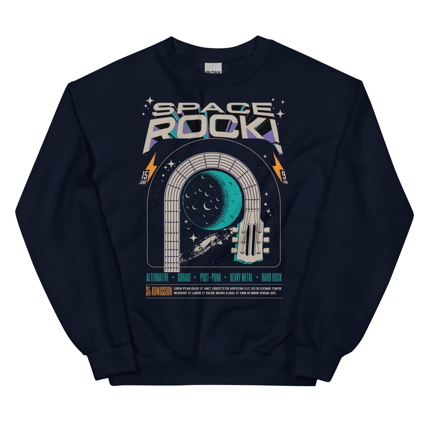 Space Rock - Heren Sweatshirt (Print voor)