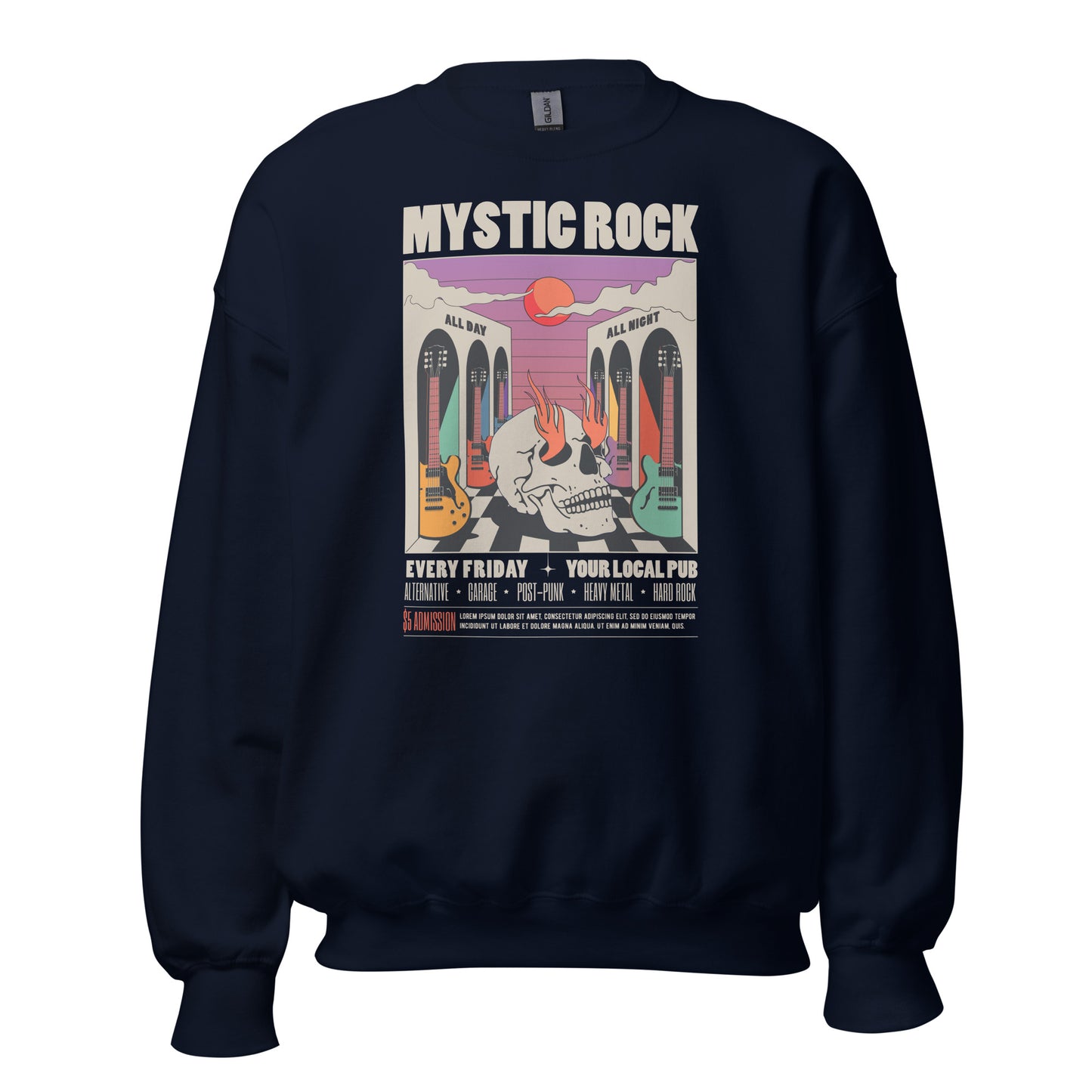 Mystic Rock - Heren Sweatshirt Donker (Print voor)