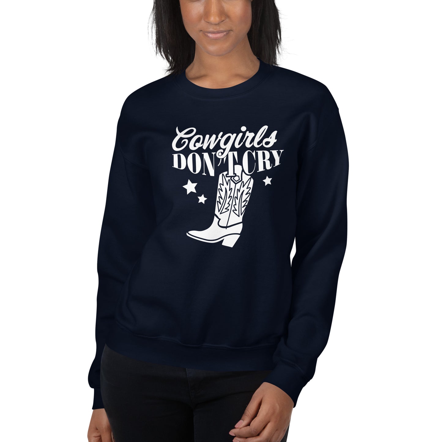 Cowgirls don't cry  - Dames Sweatshirt donker (Print voor)