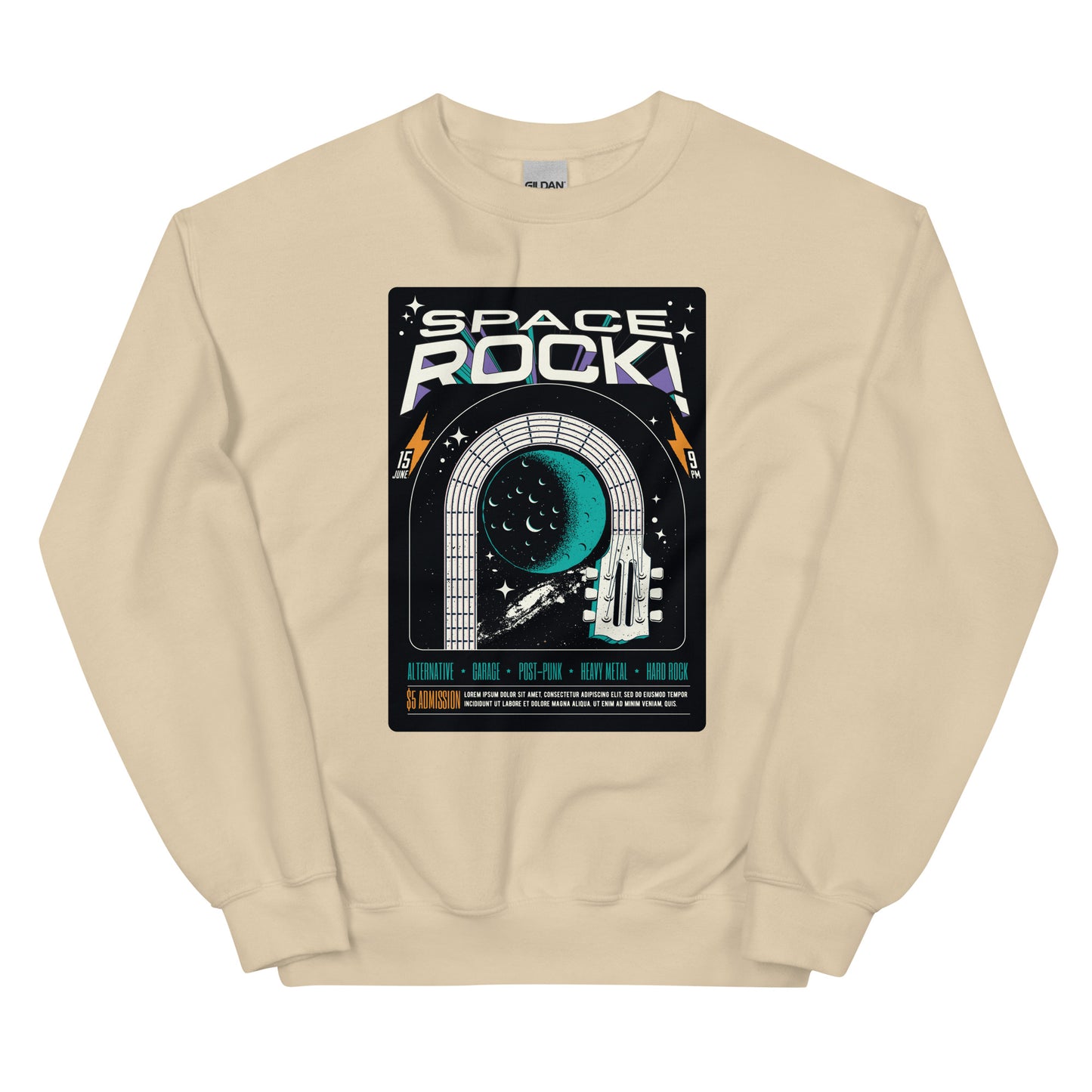 Space Rock - Heren Sweatshirt (Print voor)