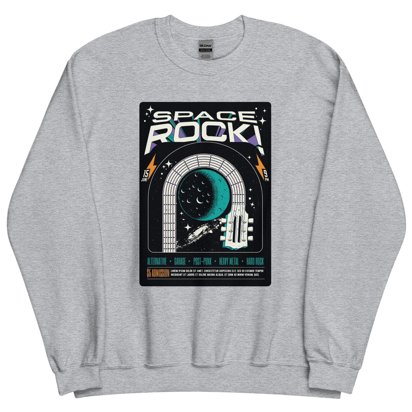 Space Rock - Heren Sweatshirt (Print voor)