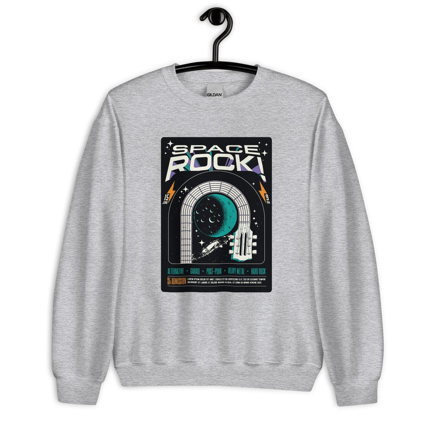 Space Rock - Heren Sweatshirt (Print voor)