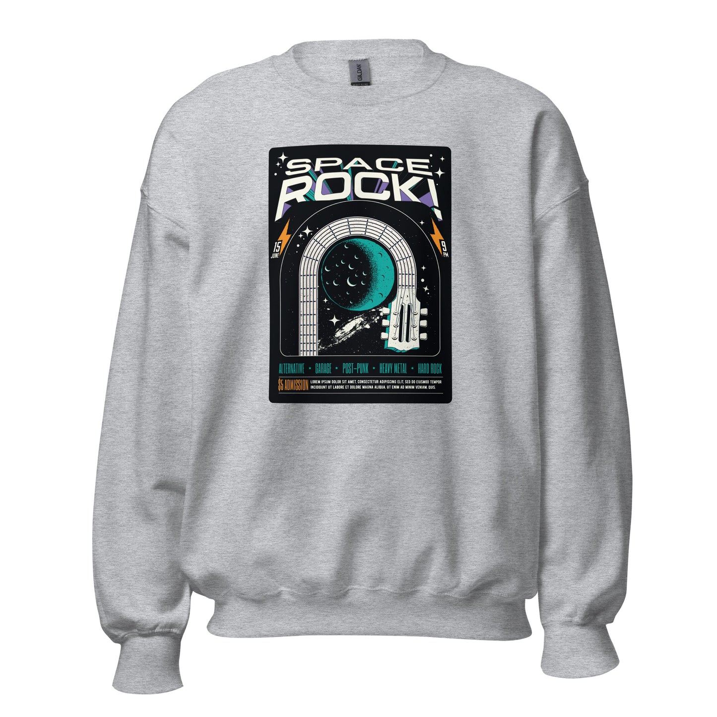Space Rock - Heren Sweatshirt (Print voor)