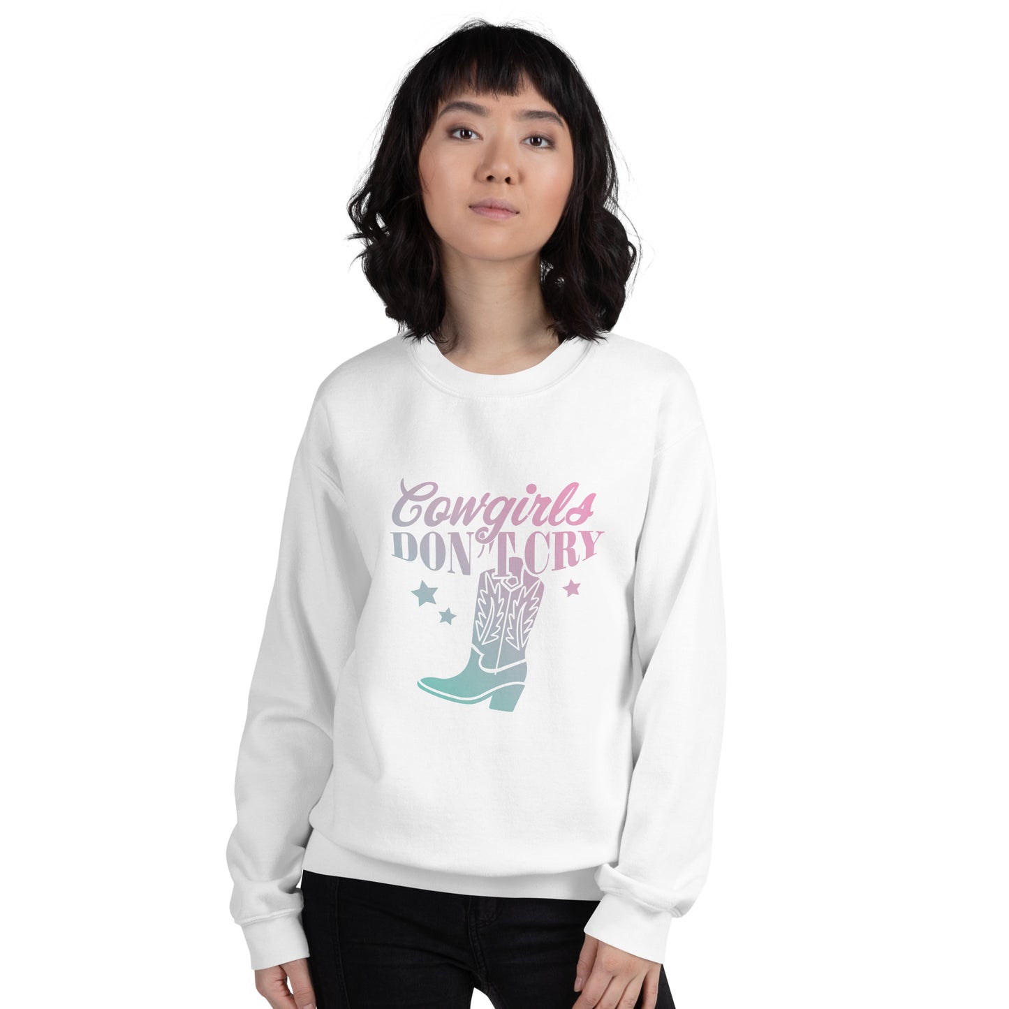 Cowgirls don't cry - Dames Sweatshirt kleur (Print voor)