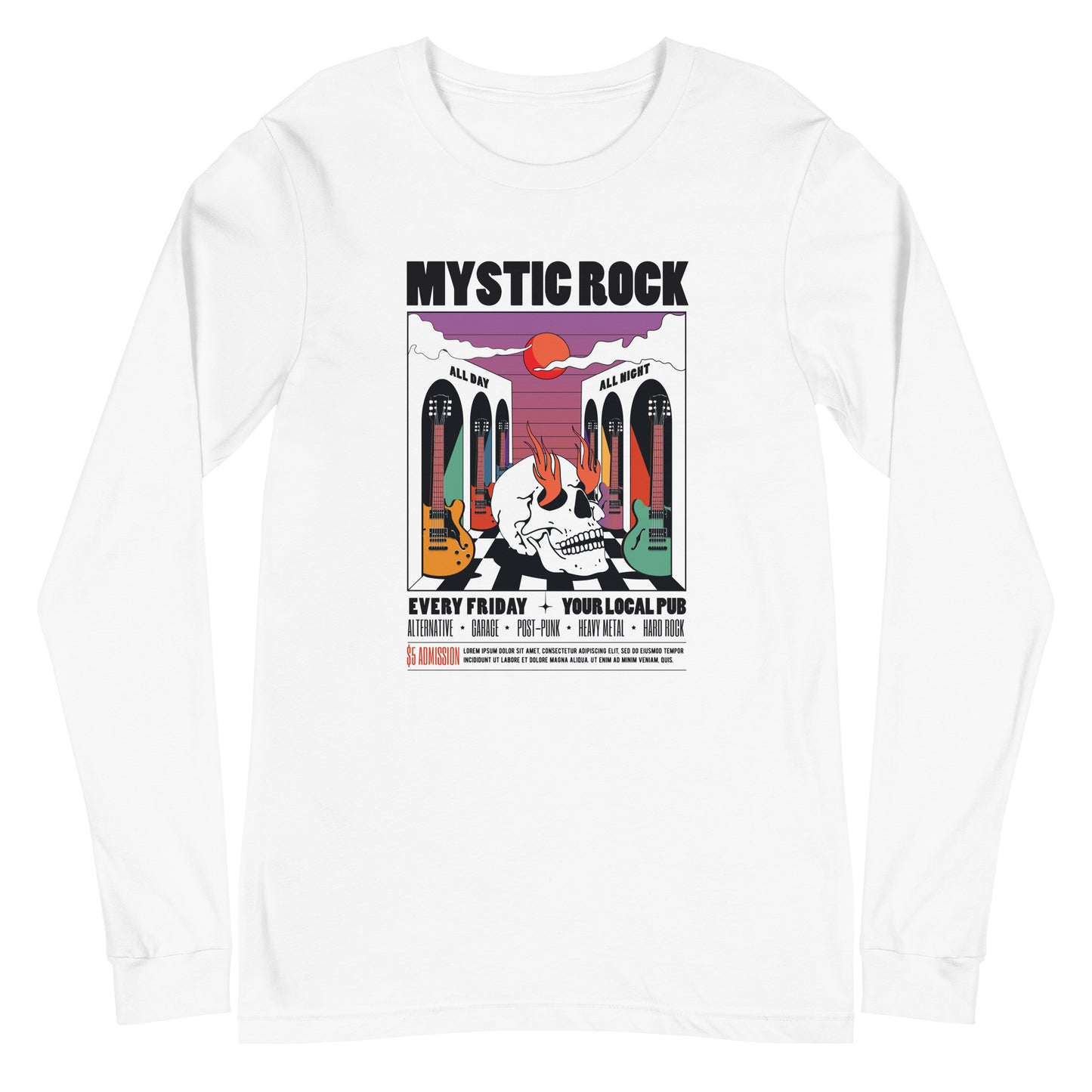 Mystic Rock - Heren Long Sleeve T-Shirt (Print voor)