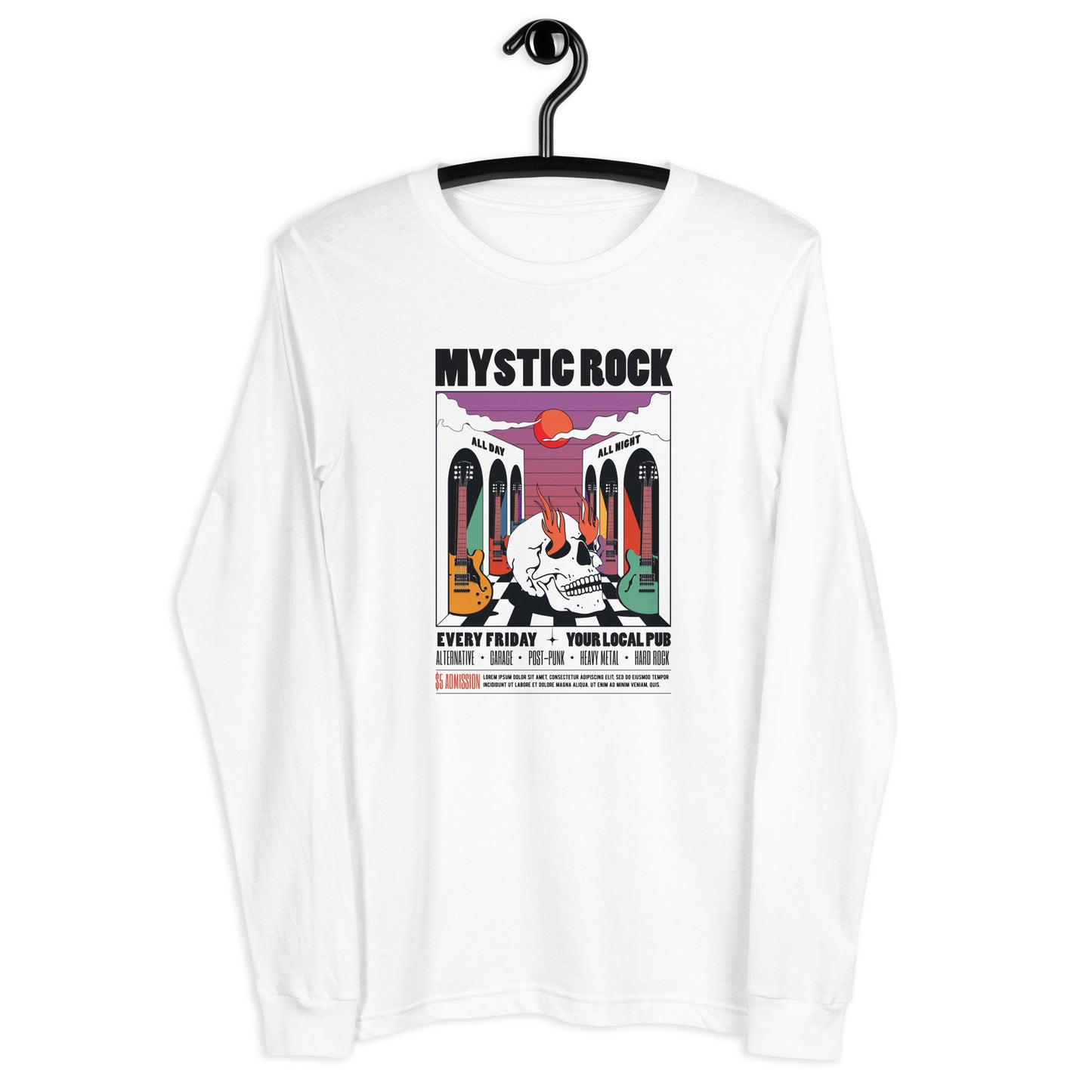 Mystic Rock - Heren Long Sleeve T-Shirt (Print voor)