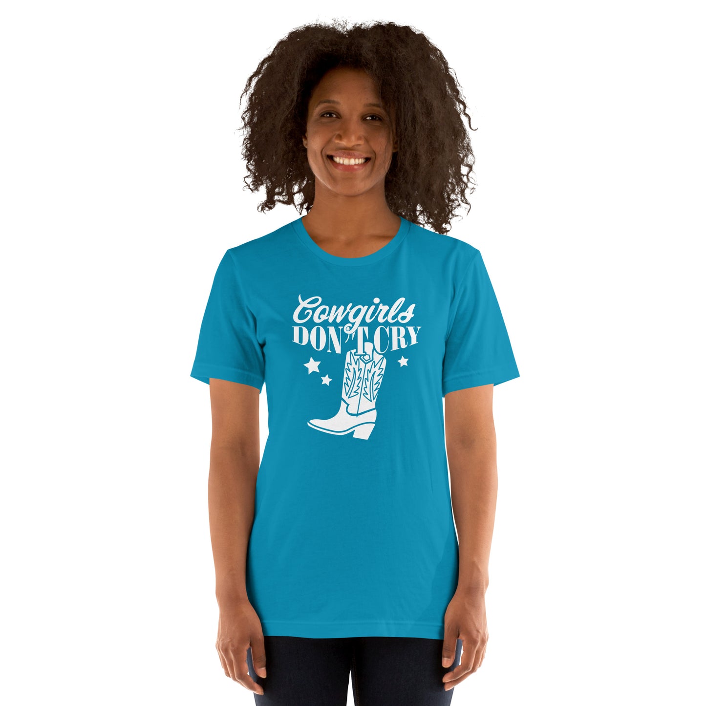 Cowgirls don't cry - Dames T-shirt donker (Print voor)