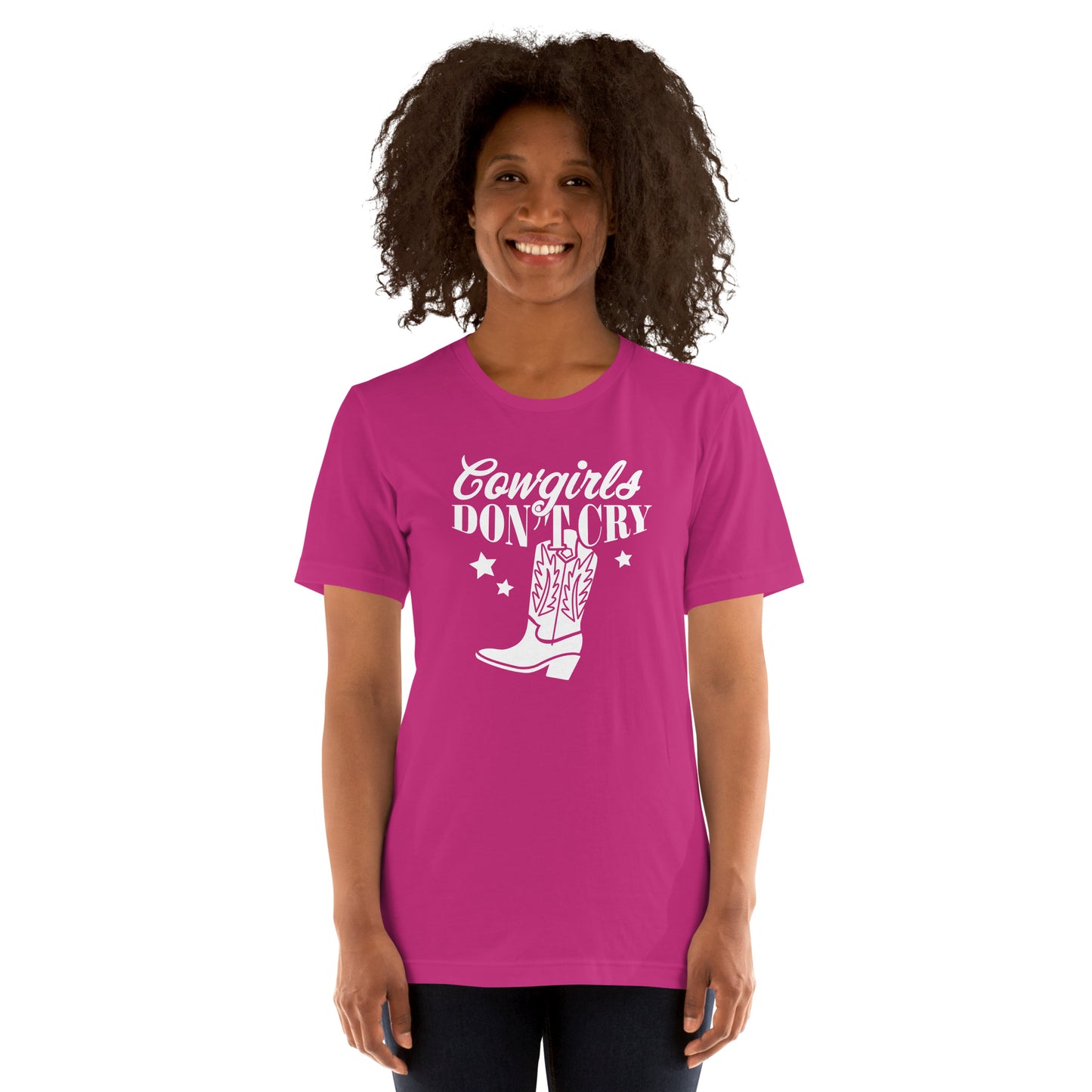 Cowgirls don't cry - Dames T-shirt donker (Print voor)