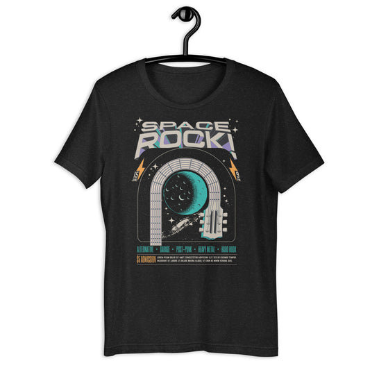 Space Rock - Heren T-Shirt Donker (Print voor)