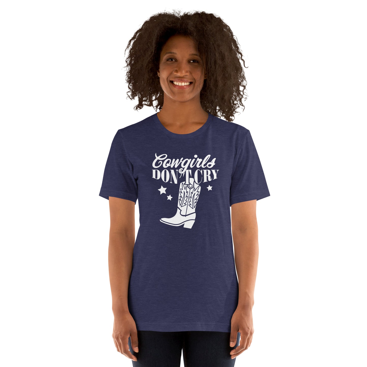 Cowgirls don't cry - Dames T-shirt donker (Print voor)