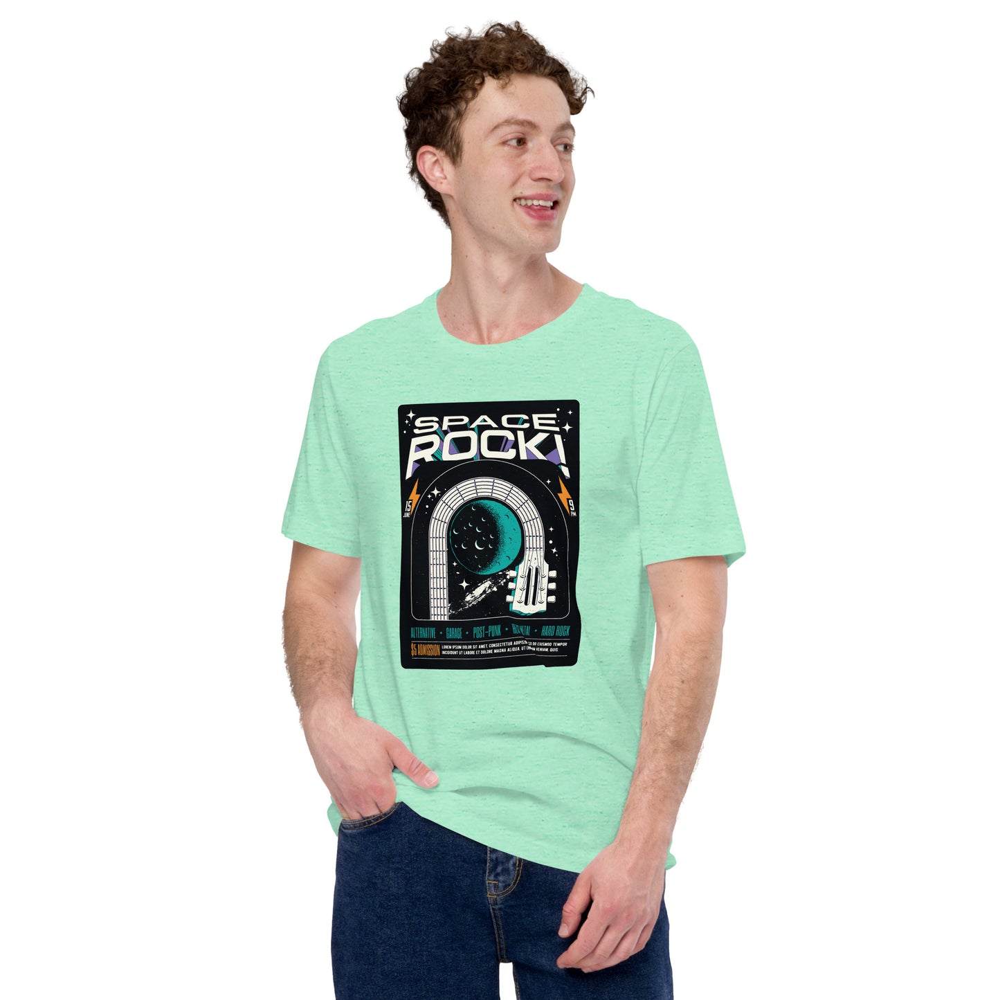 Space Rock - Heren T-Shirt (Print voor)