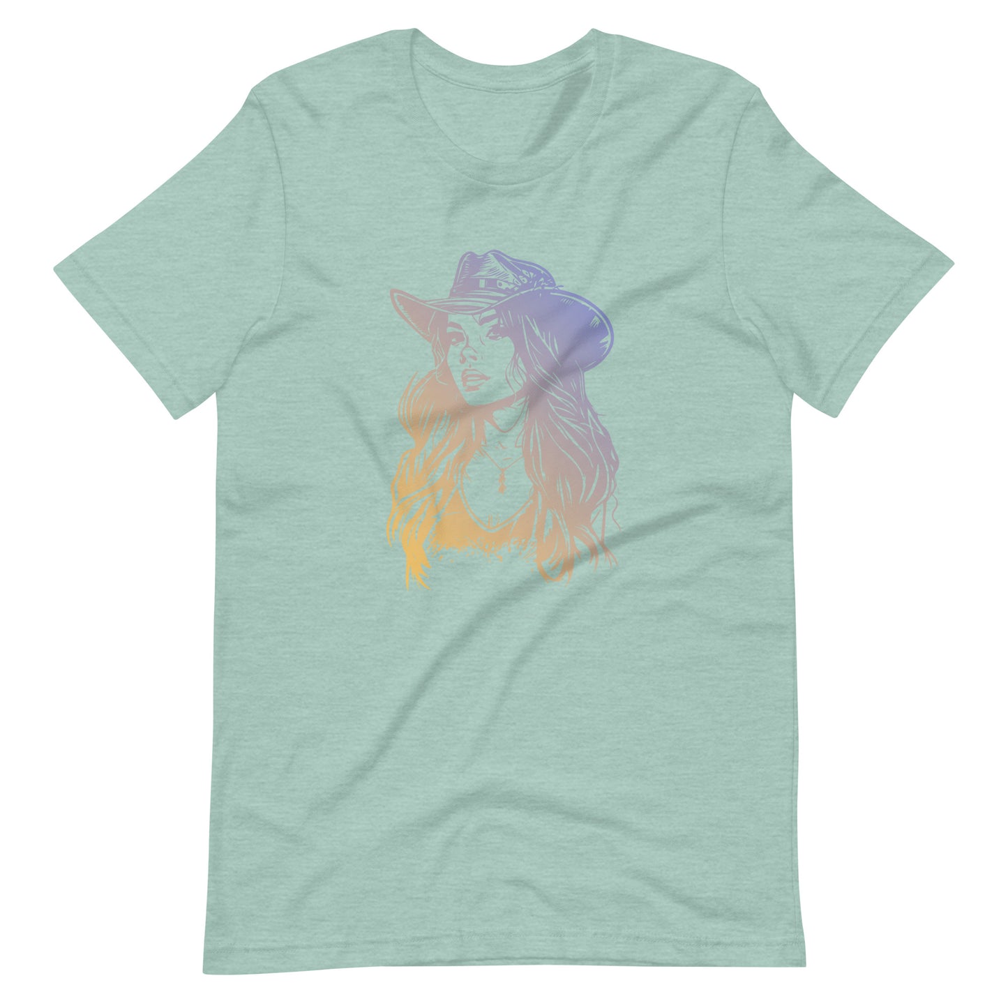 Cowgirl - Dames T-shirt kleur (Print voor)