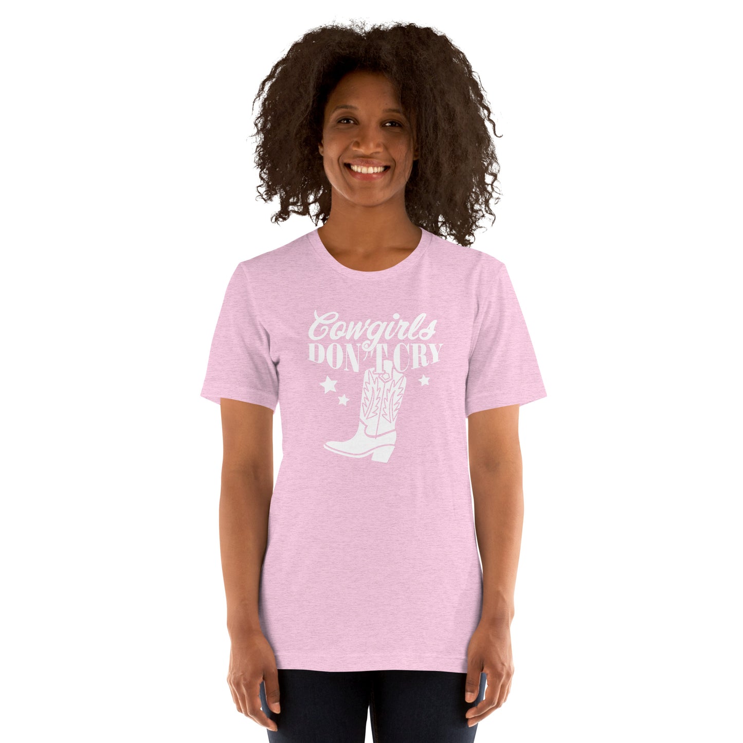 Cowgirls don't cry - Dames T-shirt donker (Print voor)