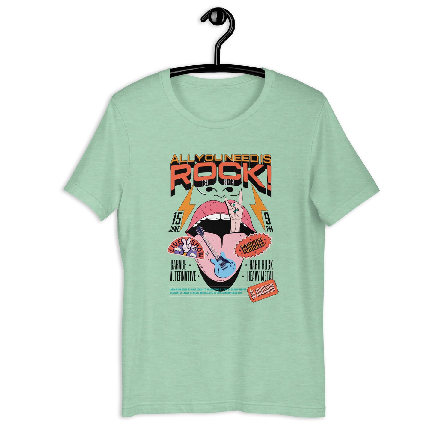 All You Need is Rock - Heren T-Shirt (Print voor)