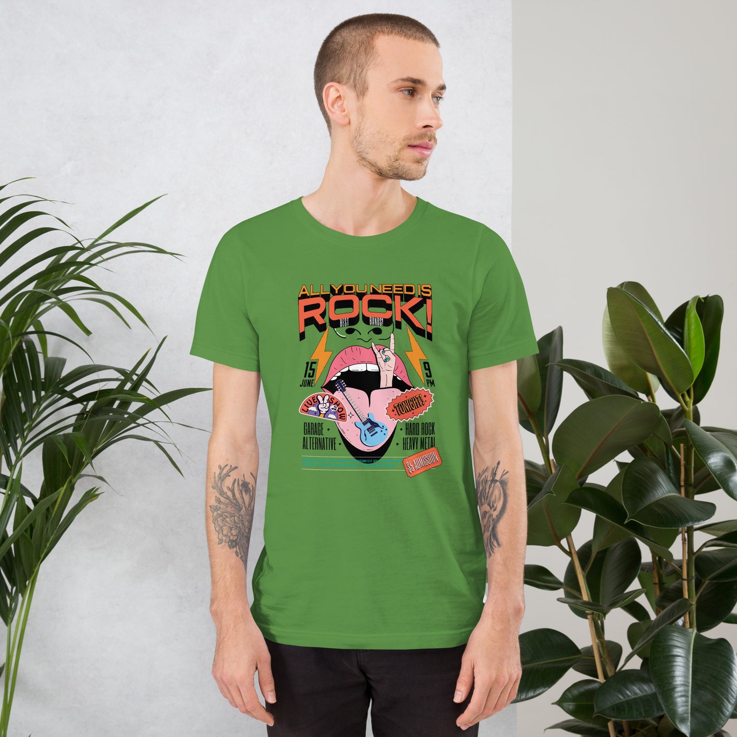 All You Need is Rock - Heren T-Shirt (Print voor)