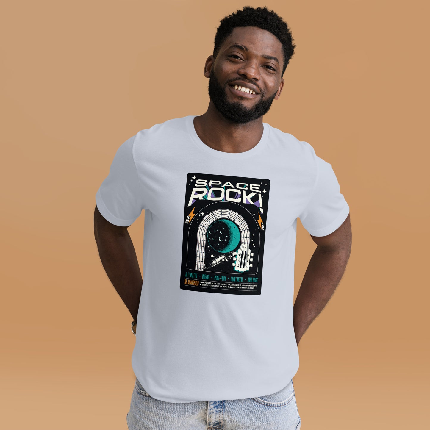 Space Rock - Heren T-Shirt (Print voor)