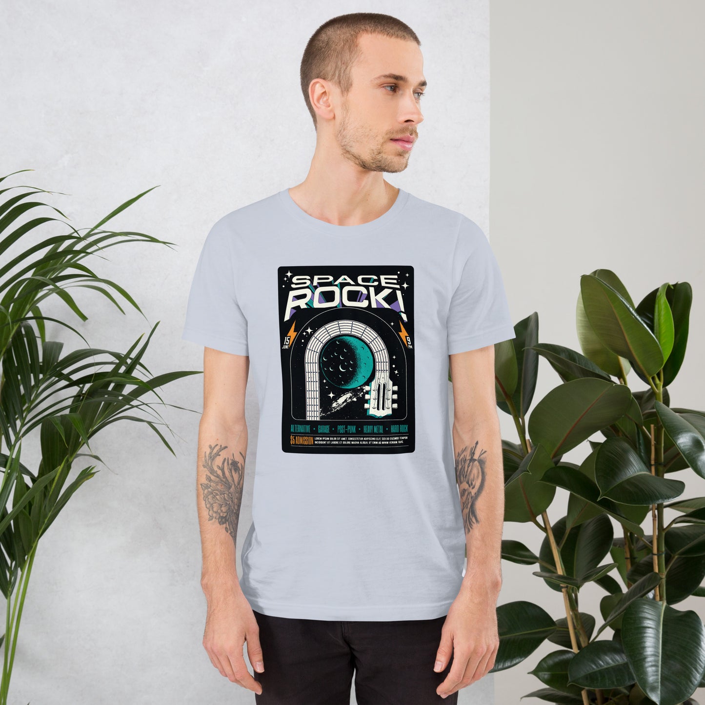 Space Rock - Heren T-Shirt (Print voor)