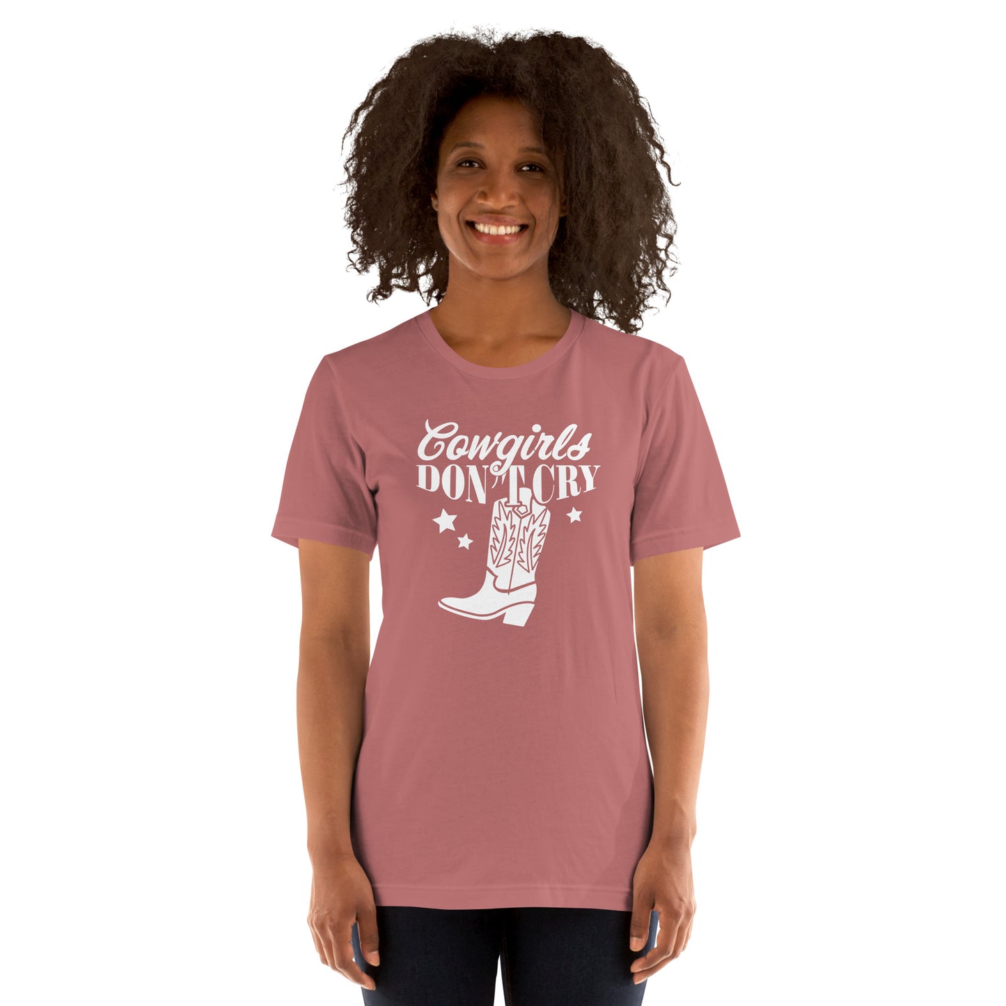 Cowgirls don't cry - Dames T-shirt donker (Print voor)