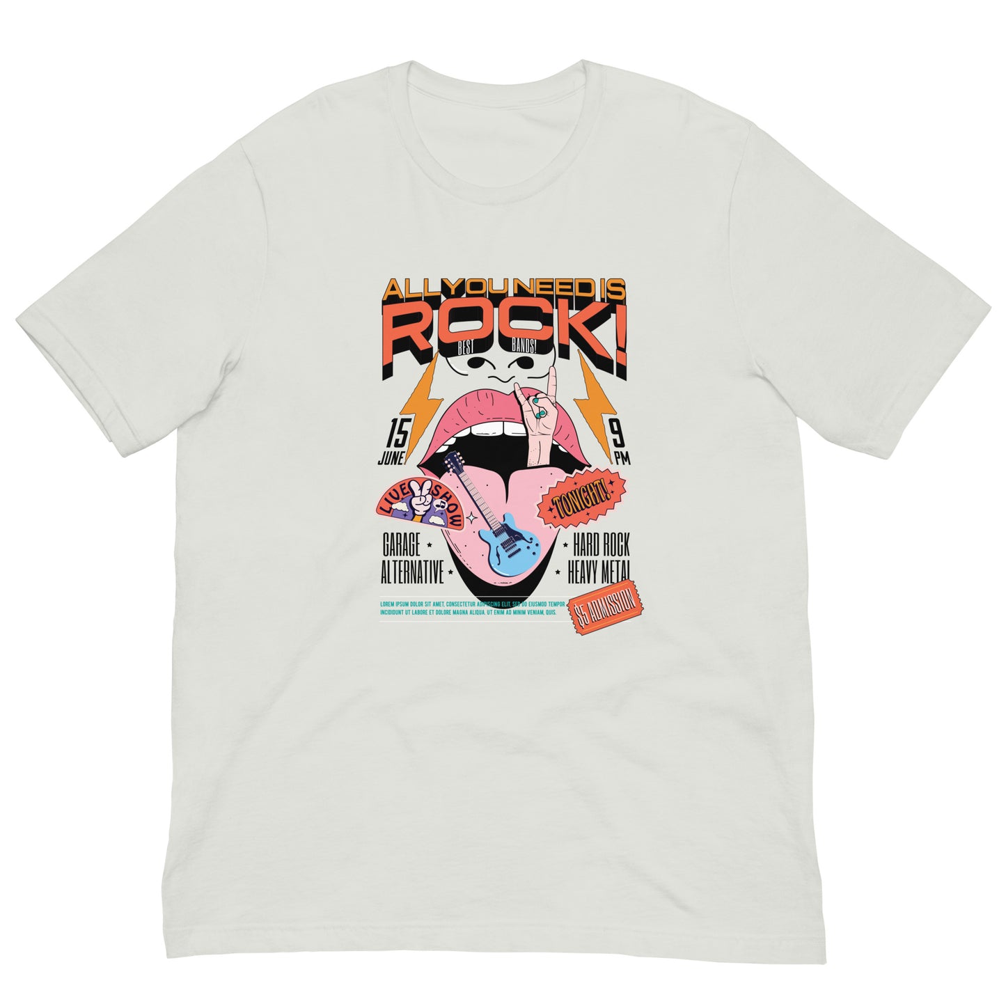 All You Need is Rock - Heren T-Shirt (Print voor)