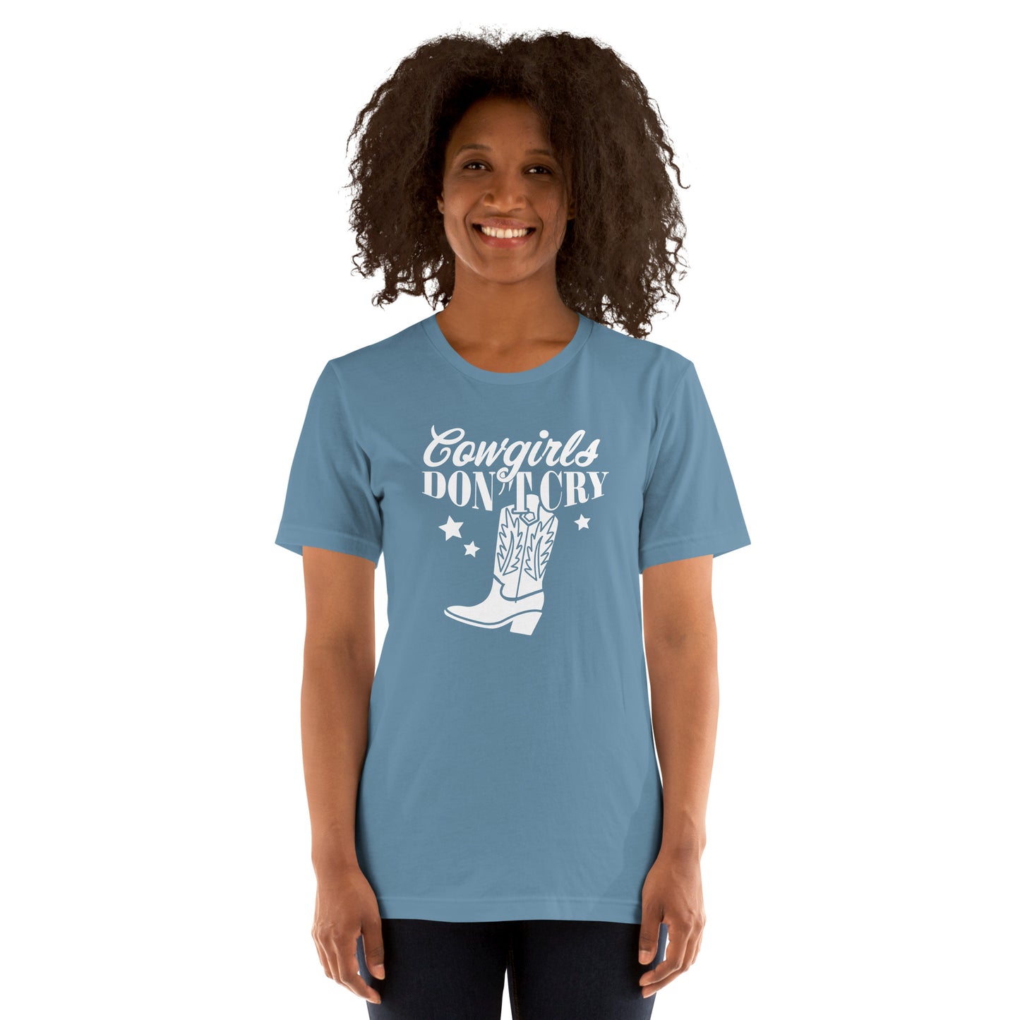 Cowgirls don't cry - Dames T-shirt donker (Print voor)