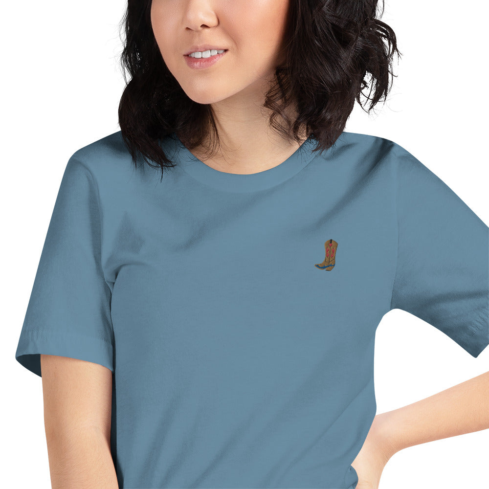 Cowgirl boot - Dames T-shirt (Geborduurd voor)