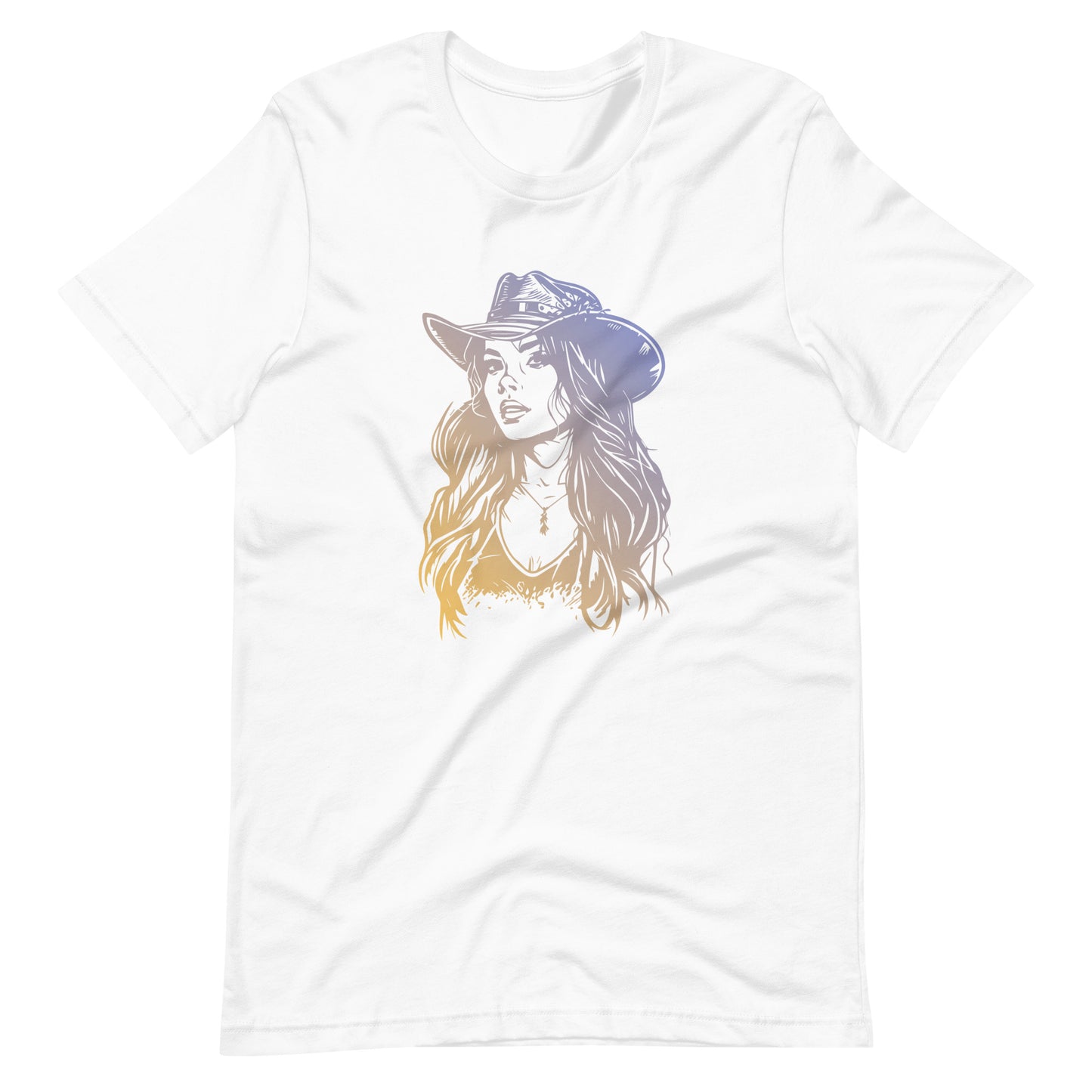 Cowgirl - Dames T-shirt kleur (Print voor)