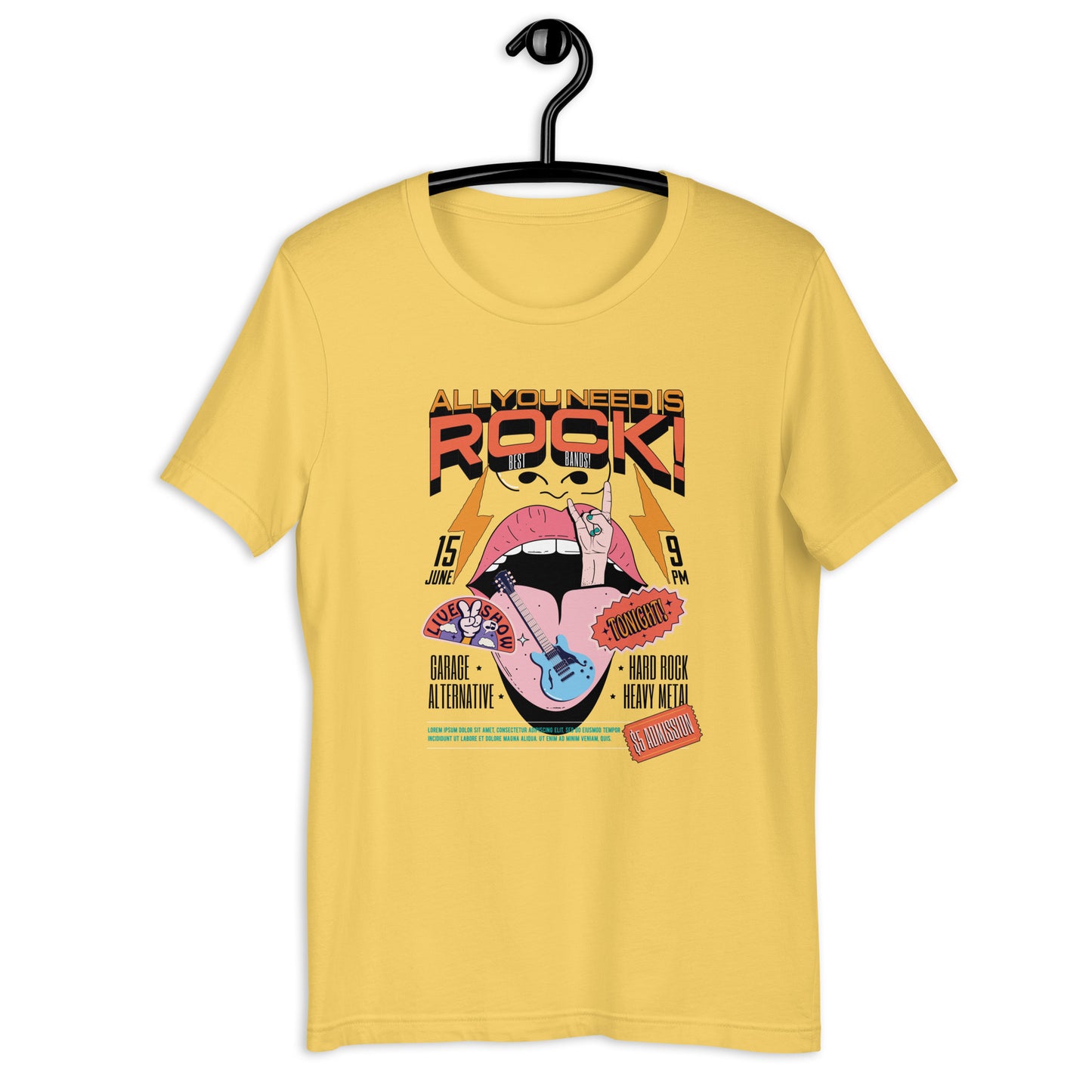 All You Need is Rock - Heren T-Shirt (Print voor)
