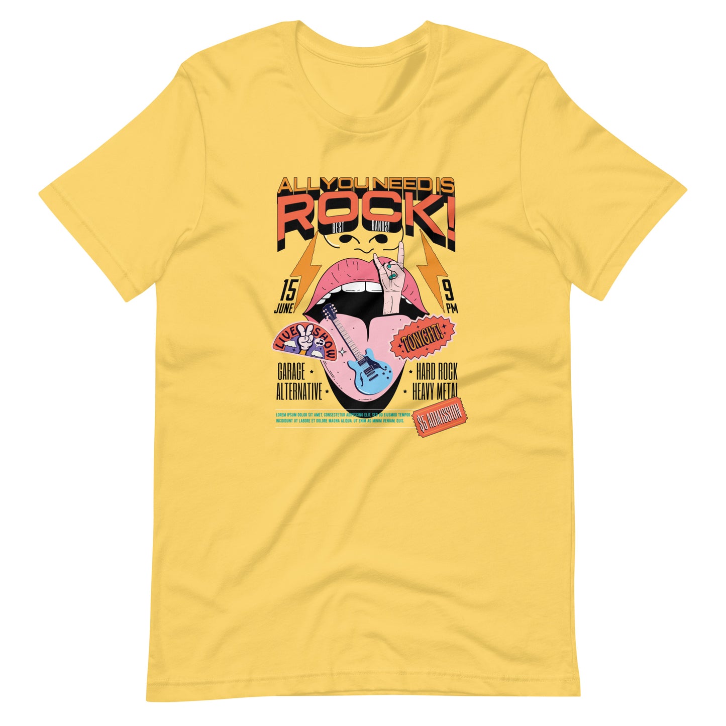 All You Need is Rock - Heren T-Shirt (Print voor)