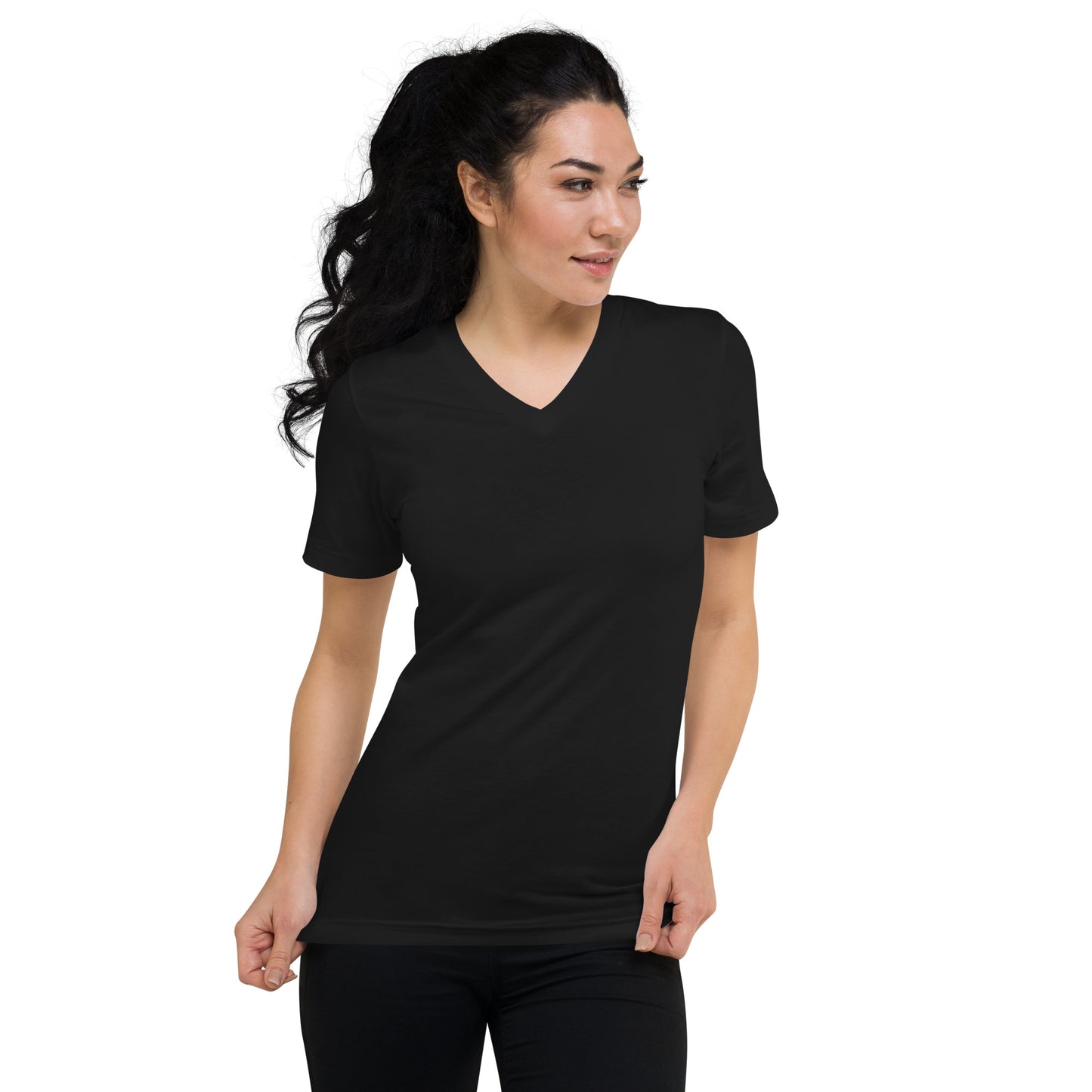 This ain't Texas - Dames V-neck T-shirt Donker (Print achter)