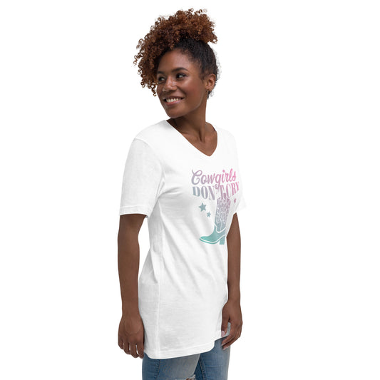 Cowgirls don't cry - Dames V-neck T-shirt kleur (Print voor)
