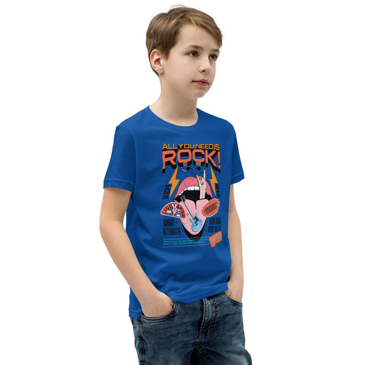 All you need is Rock - Jongens T-shirt (Print Voorzijde)