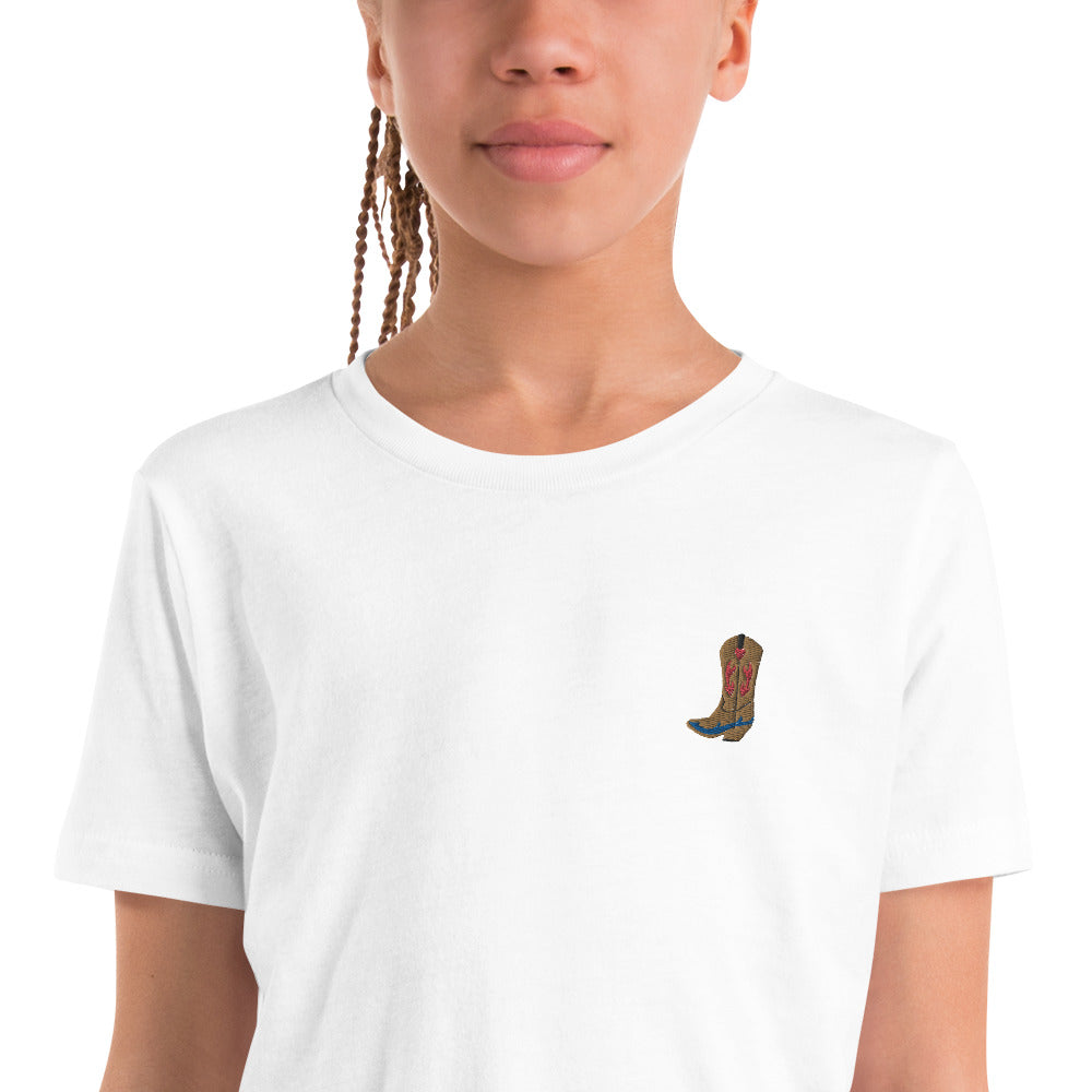 Cowgirl boot - Meisjes T-Shirt (Geborduurd voor)