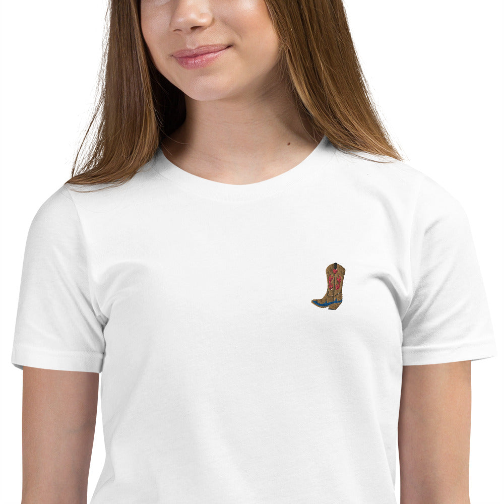 Cowgirl boot - Meisjes T-Shirt (Geborduurd voor)